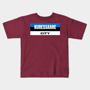 Kuressaare City in Estonia Flag Stripes Color Kids T-Shirt